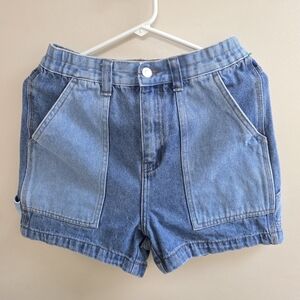 Simple Society Two Tone Denim Carpenter Jean Shorts 7/28